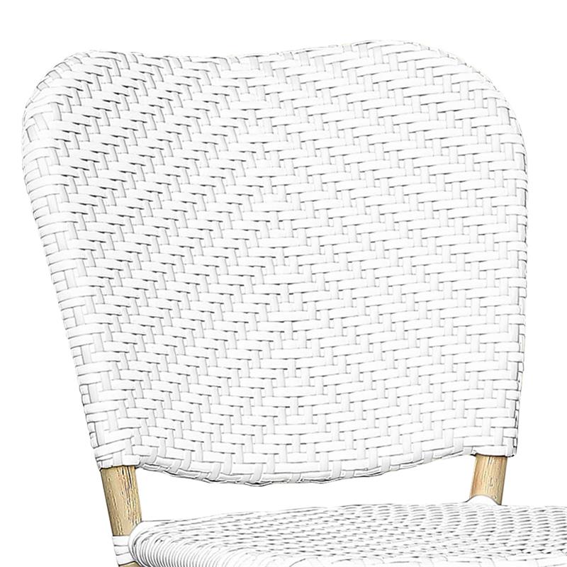 Furniture of America Adino Aluminum Patio Bar Chair in White (Set of 2)