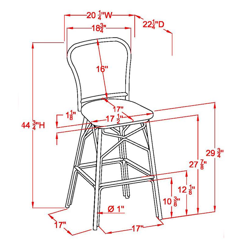 Furniture of America Adino Aluminum Patio Bar Chair in White (Set of 2)