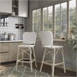 Furniture of America Adino Aluminum Patio Bar Chair in White (Set of 2)