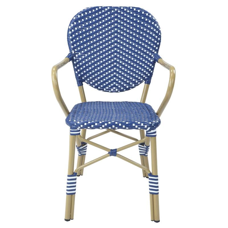 Furniture of America Hamner Aluminum 3-Piece Outdoor Bistro Set in Blue