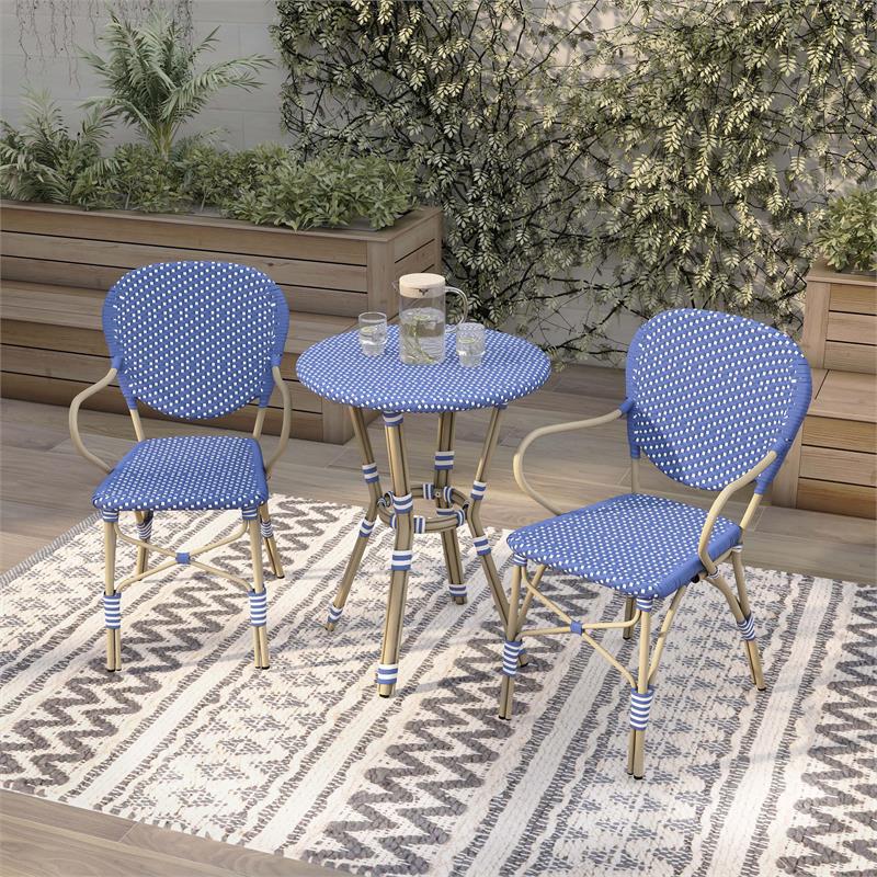 Blue and white cheap mosaic bistro set