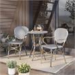 Furniture of America Hamner Aluminum 3-Piece Outdoor Bistro Set in White