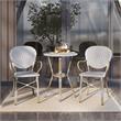 Furniture of America Hamner Aluminum 3-Piece Outdoor Bistro Set in White