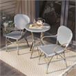 Furniture of America Hamner Aluminum 3-Piece Outdoor Bistro Set in White