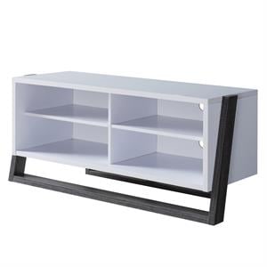 Furniture of America Kente Contemporary Wood 4-Shelf TV Stand in Distressed Gray