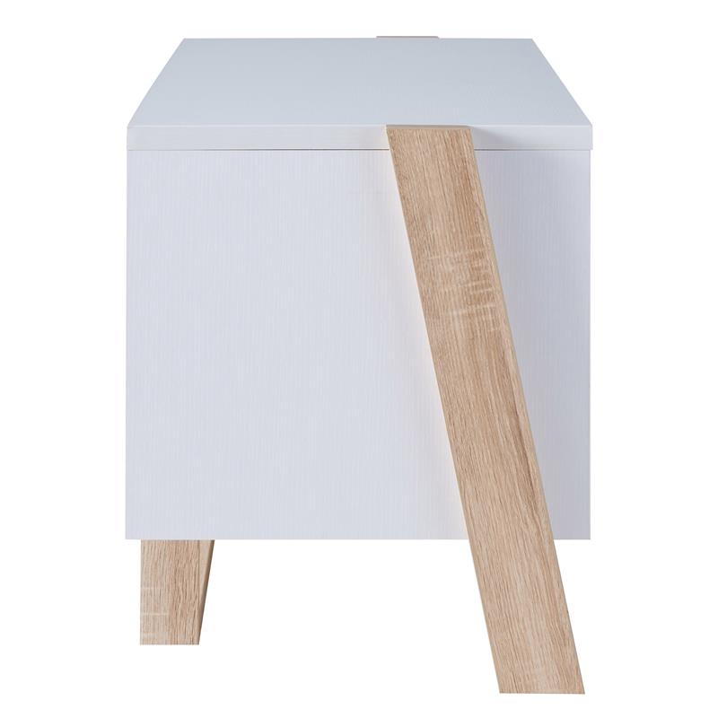 Furniture of America Kente Contemporary Wood 4-Shelf TV Stand in Natural Tone