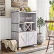Furniture of America Glamdon Farmhouse Wood 4-Bottle Wine Rack in White Oak