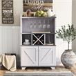Furniture of America Glamdon Farmhouse Wood 4-Bottle Wine Rack in White Oak