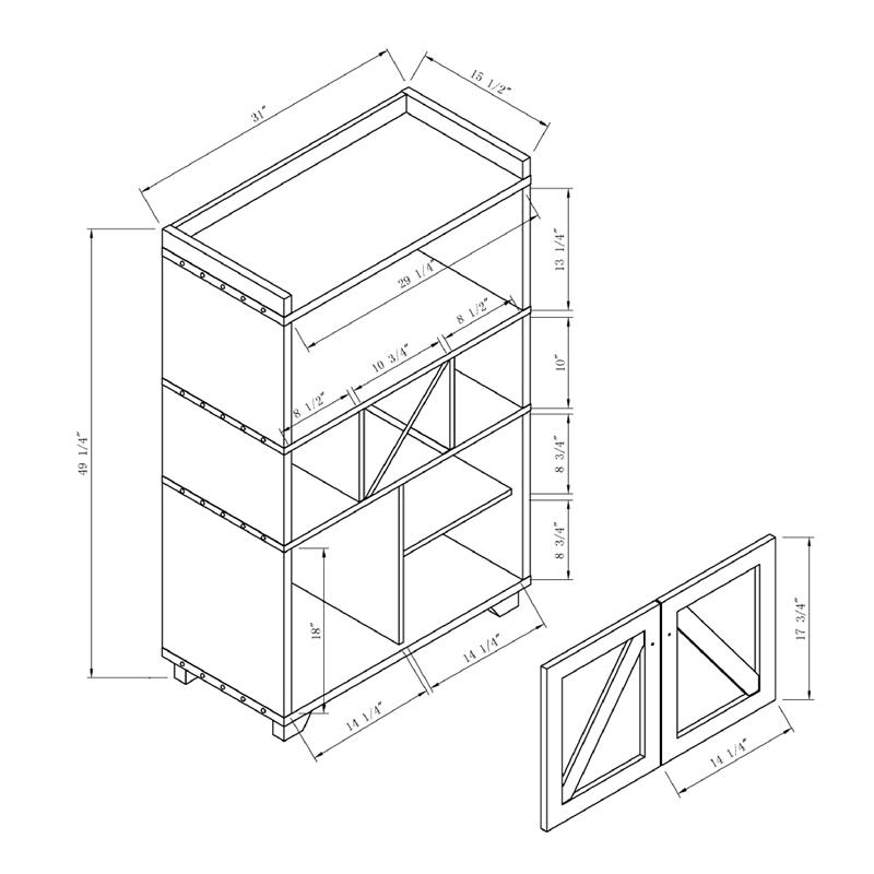 Furniture of America Glamdon Farmhouse Wood 4-Bottle Wine Rack in White Oak