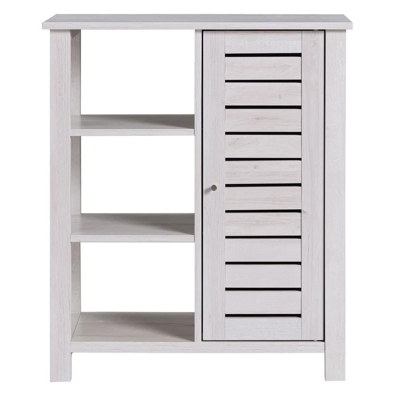 Furniture of America Dionee Modern Wood 6-Shelf Shoe Cabinet in White Oak