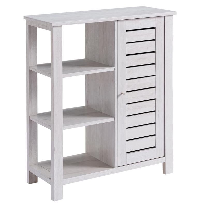 Furniture of America Dionee Modern Wood 6-Shelf Shoe Cabinet in White Oak