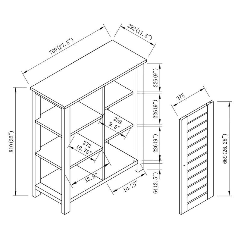 Furniture of America Dionee Modern Wood 6-Shelf Shoe Cabinet in White Oak