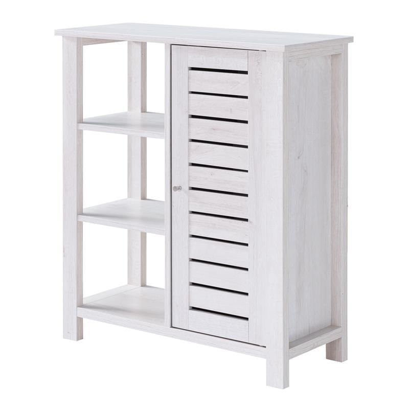 Furniture of America Dionee Modern Wood 6-Shelf Shoe Cabinet in White Oak