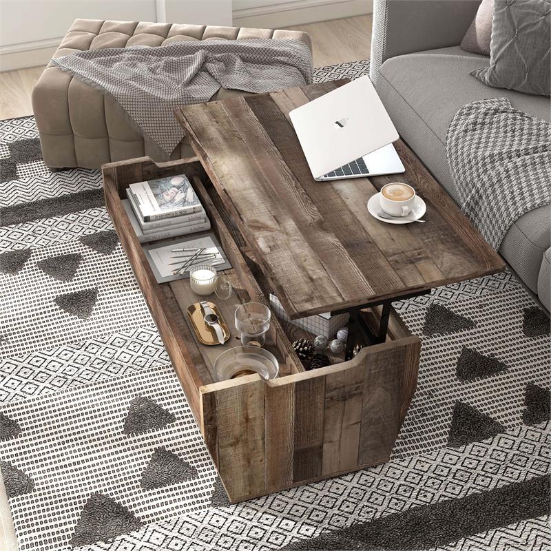 Barnwood lift deals top coffee table