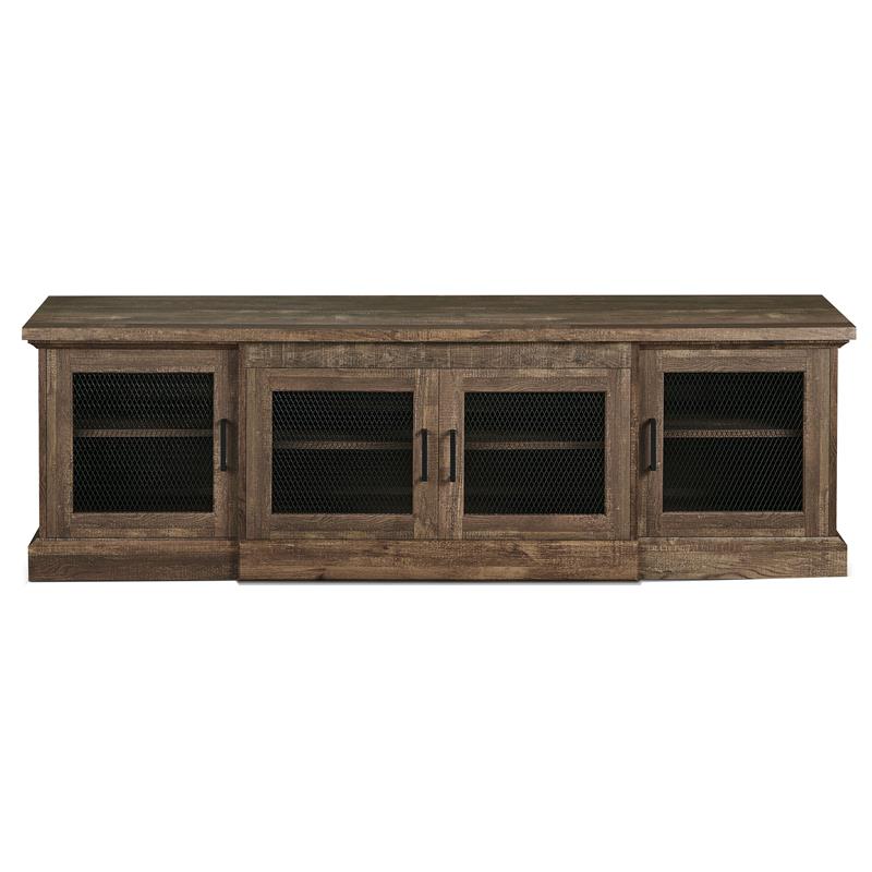 Furniture of America Einez Transitional Wood 6-Shelf TV Stand in Reclaimed Oak