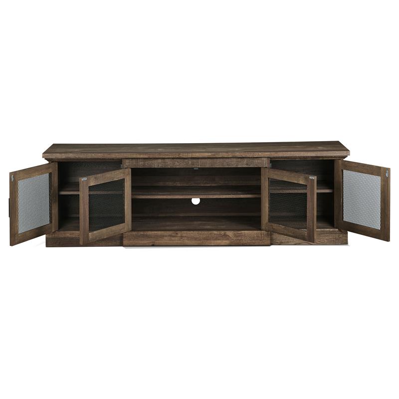 Furniture of America Einez Transitional Wood 6-Shelf TV Stand in Reclaimed Oak