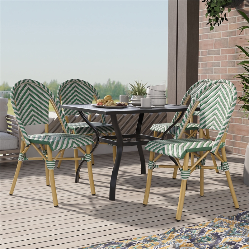 green aluminum patio chairs
