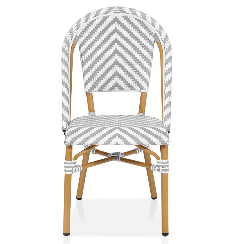 Furniture of America Acti Modern Aluminum Patio Dining Chair in Gray (Set of 4)