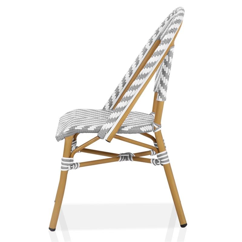 Furniture of America Acti Modern Aluminum Patio Dining Chair in Gray (Set of 4)