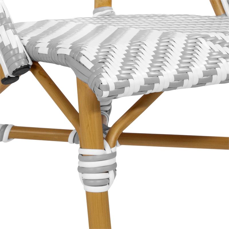 Furniture of America Acti Modern Aluminum Patio Dining Chair in Gray (Set of 4)