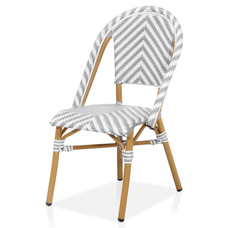 Furniture of America Acti Modern Aluminum Patio Dining Chair in Gray (Set of 4)