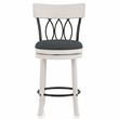 Furniture of America Beka Wood 24-Inch Swivel Bar Stool in Sea White (Set of 2)
