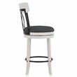 Furniture of America Beka Wood 24-Inch Swivel Bar Stool in Sea White (Set of 2)