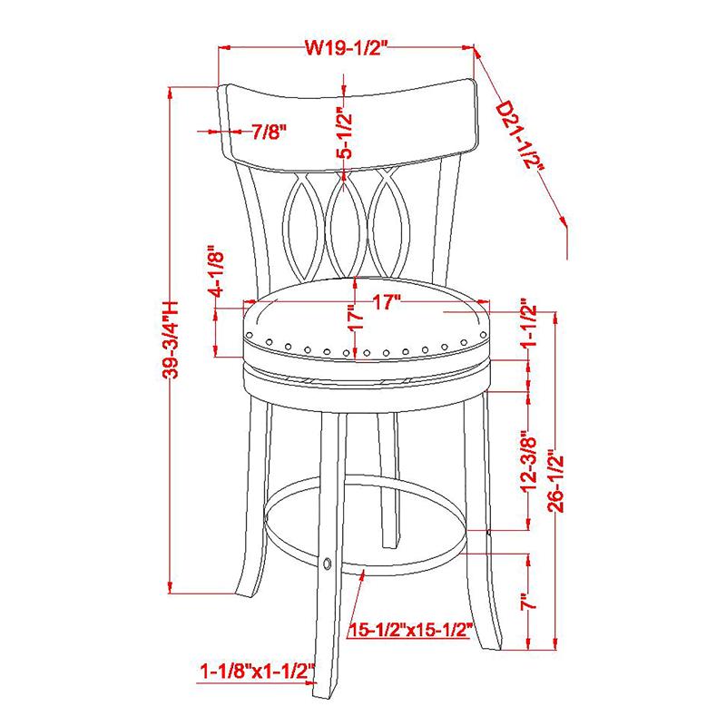 Furniture of America Beka Wood 24-Inch Swivel Bar Stool in Sea White (Set of 2)