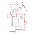 Furniture of America Beka Wood 24-Inch Swivel Bar Stool in Sea White (Set of 2)