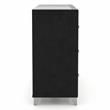 FOA Sakan 5pc Black Fabric Bedroom Set-Queen+2 Nightstands+Dresser+Mirror