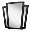 FOA Sakan 5pc Black Fabric Bedroom Set-Queen+2 Nightstands+Dresser+Mirror