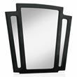 FOA Sakan 5pc Black Fabric Bedroom Set-Queen+2 Nightstands+Dresser+Mirror