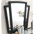 FOA Sakan 5pc Black Fabric Bedroom Set-Queen+2 Nightstands+Dresser+Mirror