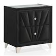 FOA Sakan 5pc Black Fabric Bedroom Set-Queen+2 Nightstands+Dresser+Mirror