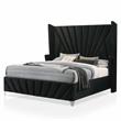 Furniture of America Sakan 3pc Black Fabric Bedroom Set-Queen + 2 Nightstands