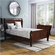 Furniture of America Jussy Transitional Solid Wood Full Sleigh Bed in Cherry