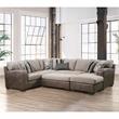 Furniture of America Dalla Microfiber Upholstered Sectional in Brown