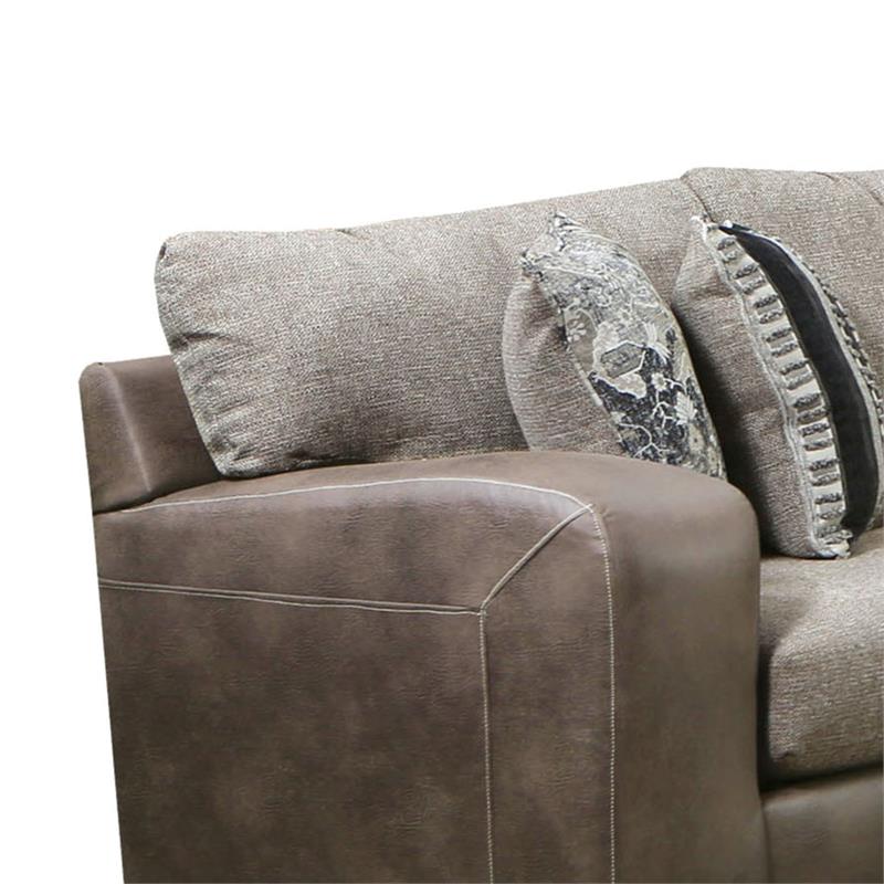 Furniture of America Dalla Microfiber Upholstered Sectional in Brown