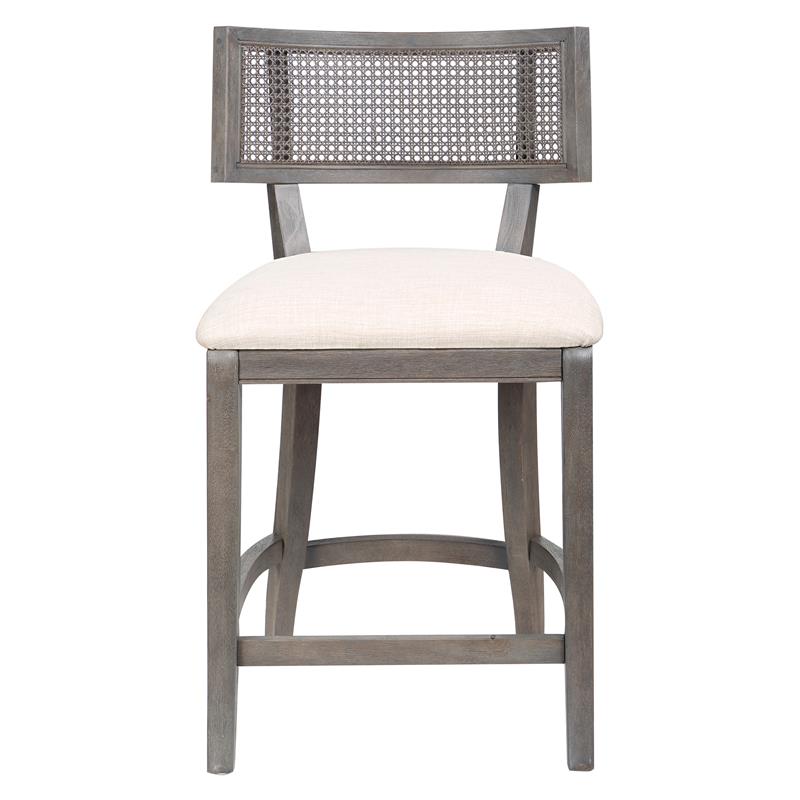 FOA Averill Wood Counter Height Chair in Gray Set of 4