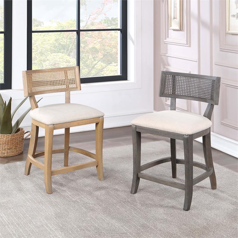 FOA Averill Wood Counter Height Chair in Gray Set of 4