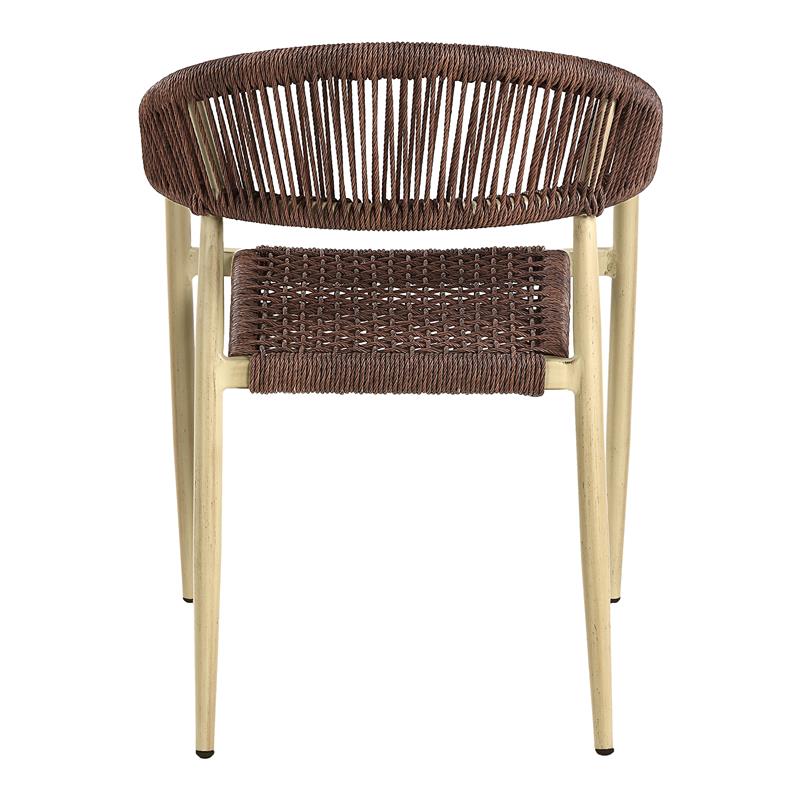 Furniture of America Clark Aluminum Patio Dining Chair in Natural