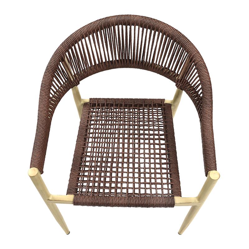 Furniture of America Clark Aluminum Patio Dining Chair in Natural