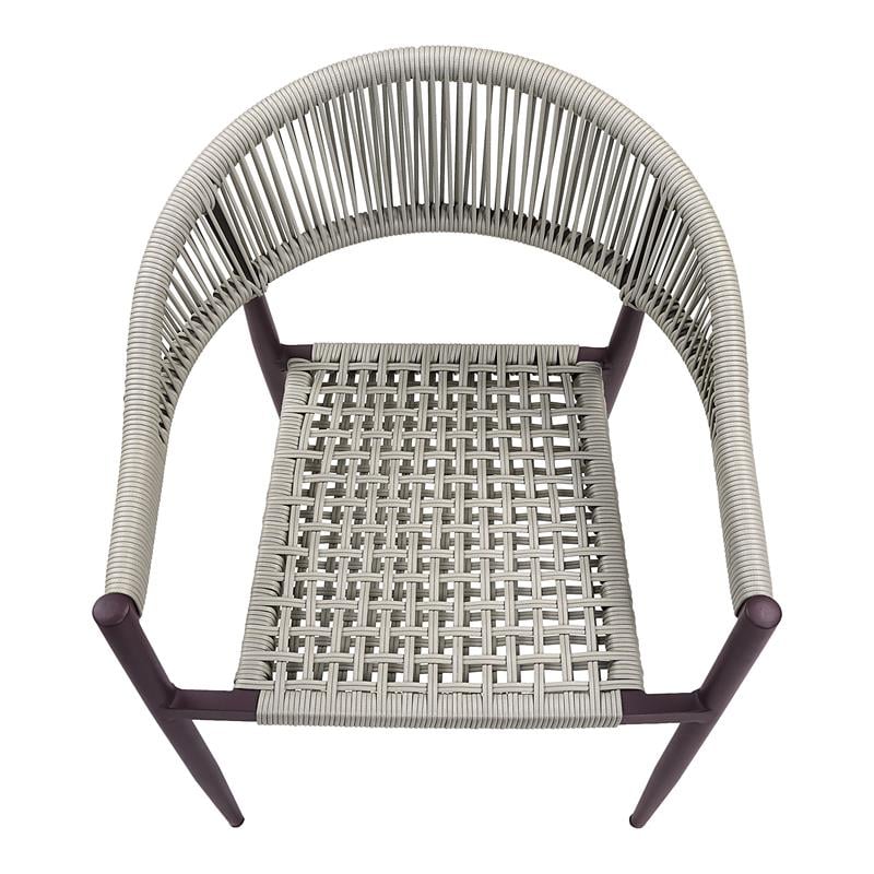Furniture of America Clark Aluminum Patio Dining Chair in Dark Brown (Set of 2)