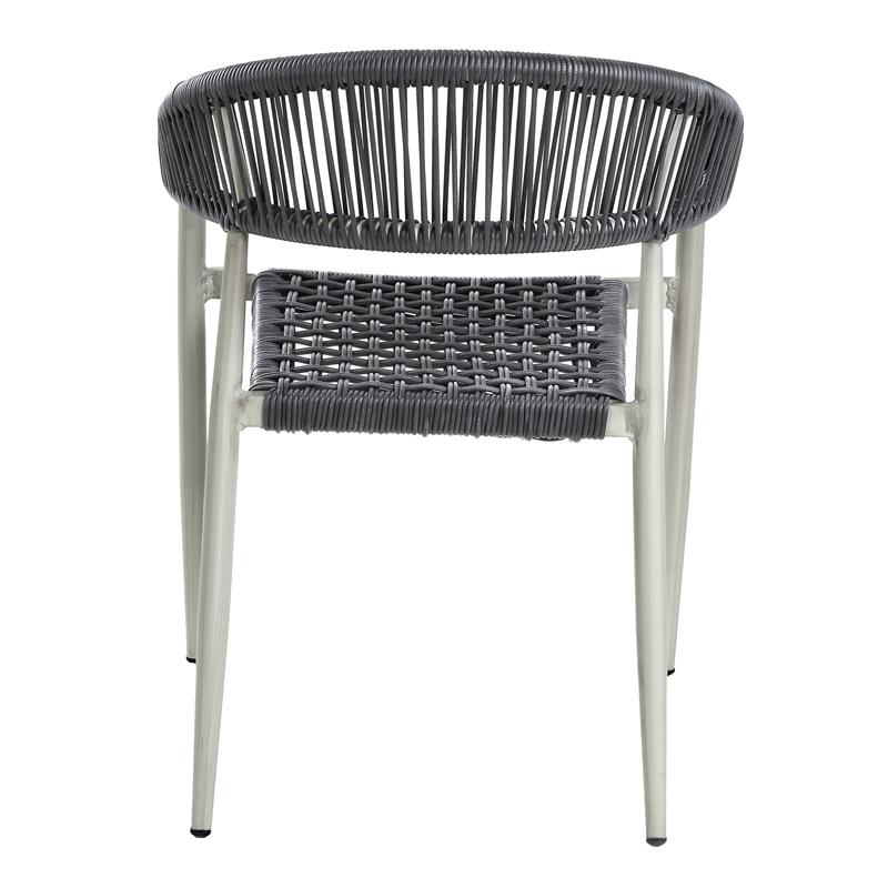 Furniture of America Clark Aluminum Patio Dining Chair in Light Gray (Set of 2)