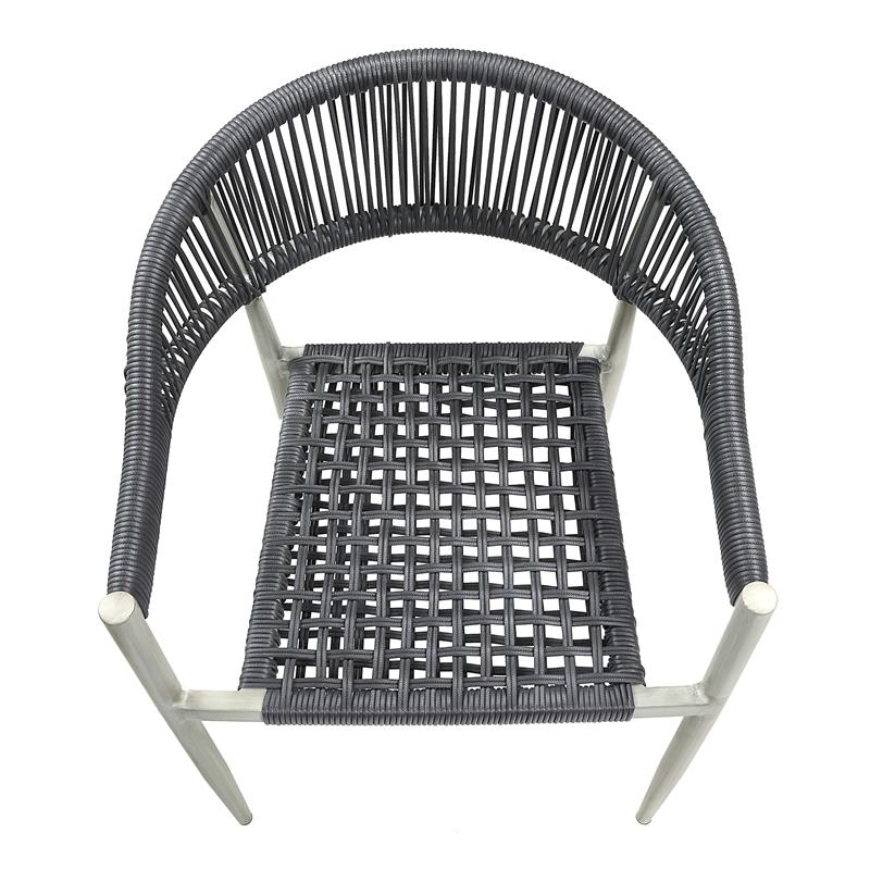 Furniture of America Clark Aluminum Patio Dining Chair in Light Gray (Set of 2)