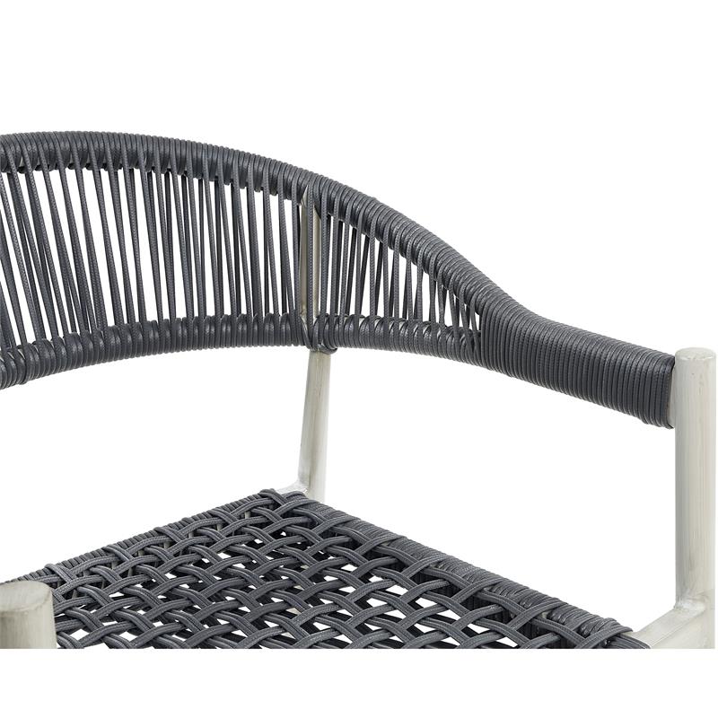Furniture of America Clark Aluminum Patio Dining Chair in Light Gray (Set of 2)