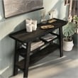 Furniture of America Olivia Wood 2-Shelf Console Table in Reclaimed Black Oak