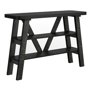 Furniture of America Olivia Wood 2-Shelf Console Table in Reclaimed Black Oak