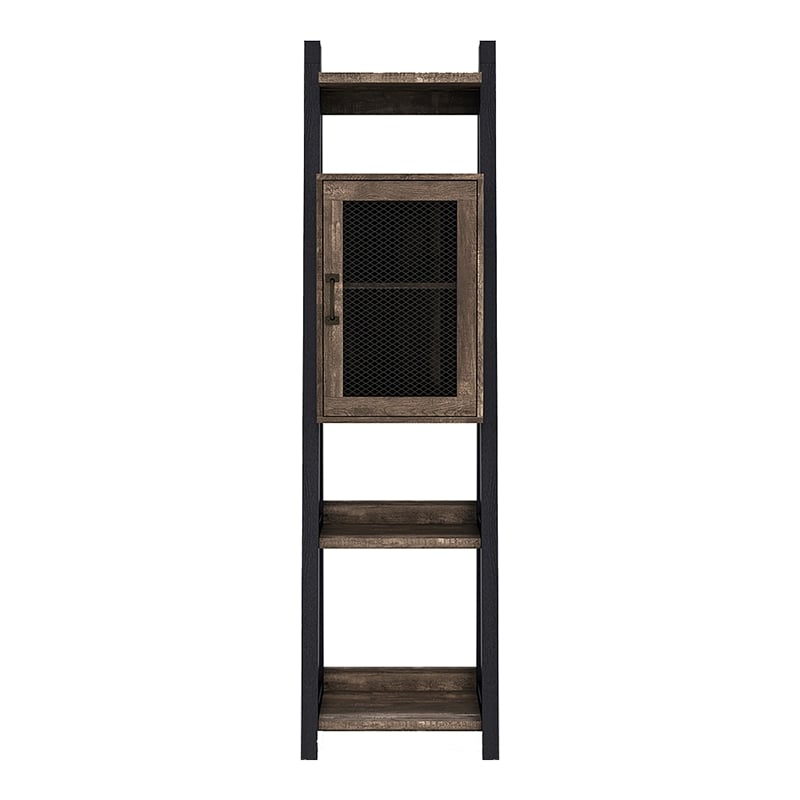 Furniture of America Acres Wood 5-Shelf Tower Cabinet in Brown