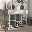 Furniture of America Acres Farmhouse Wood Wine Bar in White Oak